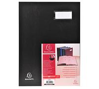 Exacompta - Ref 24241E - Direction Signature Book - 240 x 320mm in Size, Suitable for Storing A4 Documents, Plastic Cover &,300gsm Interior, 24 Compartments - Black
