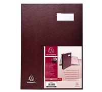 Exacompta - Ref 24244E - Direction Signature Book - 240 x 320mm in Size, Suitable for Storing A4 Documents, Plastic Cover &,300gsm Interior, 24 Compartments - Burgundy