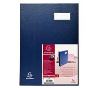 Exacompta - Ref 24245E - Direction Signature Book - 240 x 320mm in Size, Suitable for Storing A4 Documents, Plastic Cover &,300gsm Interior, 24 Compartments - Blue