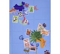 Exacompta - Ref. 25634E - Lot of 5 stamp albums 16 pages globe trotter - 16.5 x 22.5 cm - assorted colors