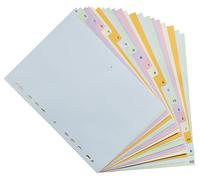 Exacompta - Ref 2621E - Box of 20 Dividers in Pastel Card 170 g/m2 Forever with 20 Alphabetical Printed Keys from A to Z - for A4 - Size 22.5x29.7 cm - Assorted Pastel Colours