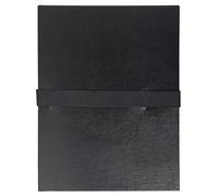 Exacompta - Ref 2641E - Box of 10 folders with Expandable Back balacron Without Flap - Hook and Loop Fastener - Capacity 1000 Sheets - Size 24 x 32 cm - for A4 Size - Black