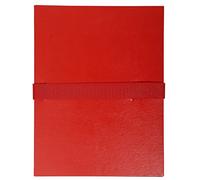 Exacompta - Ref 2645E - Box of 10 folders with Expandable Back balacron Without Flap - Hook and Loop Fastener - Capacity 1000 Sheets - Size 24 x 32 cm - for A4 Size - red