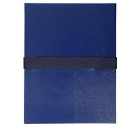 Exacompta - Ref 2652E - Box of 10 folders with Expandable Back balacron Without Flap - Hook and Loop Fastener - Capacity 1000 Sheets - Size 24 x 32 cm - for A4 - Dark Blue