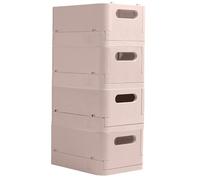 Exacompta - Ref 27031D - Box of 4 folding boxes, multi-use SMARTCASE lockers - Delivered flat, dimensions unfolded: Prof.18.8 x w.13.8 x h.9.5 cm - Nude