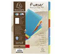 Exacompta - Ref 2706E - Forever Collection - 100% Recycled PP Dividers - Suitable for Use With A4 Documents, 6 Part Dividers, Recycled Polypropylene - Multi-Coloured
