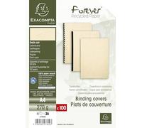 Exacompta - Ref 2780C - Forever Collection - Recycled Rigid Presentation Covers - A4 (210 x 297mm), Leather Grain Effect, 270gsm Rigid Card - Ivory (Pack of 100)