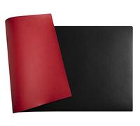 Exacompta - Ref. 29121E - 1 Home Office soft pad - in two-tone imitation leather (polyurethane) - soft and resistant, desk protector, mouse pad - 35x60 cm - black/red colour - delivered rolled
