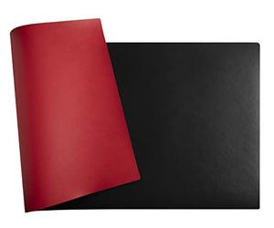 Exacompta - Ref. 29121E - 1 Home Office soft pad - in two-tone imitation leather (polyurethane) - soft and resistant, desk protector, mouse pad - 35x60 cm - black/red colour - delivered rolled