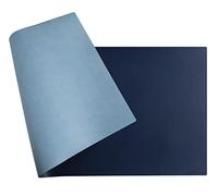 Exacompta - Ref. 29124E - 1 Home Office soft pad - in two-tone imitation leather (polyurethane) - soft and resistant, desk protector, mouse pad - 35x60 cm - navy/sky colour - delivered rolled