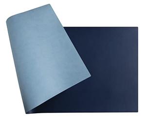 Exacompta - Ref. 29124E - 1 Home Office soft pad - in two-tone imitation leather (polyurethane) - soft and resistant, desk protector, mouse pad - 35x60 cm - navy/sky colour - delivered rolled