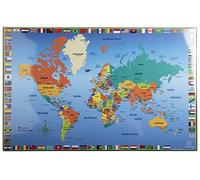 Exacompta - Ref. 29790E - 1 Desk pad for children in rigid rolled cardboard - front and back in PVC to withstand daily use - size 37.5 x 57.5 cm - world view - delivered flat