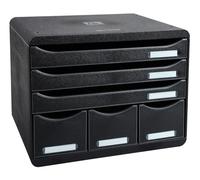 Exacompta Drawer Unit with 6 Drawers Store-Box Maxi Plastic Black 35.5 x 27 x 27.1 cm