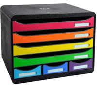 Exacompta - Ref 307798D - Iderama Collection - Sorter Horizon 7 Drawer Set - 270 x 355 x 271mm in Size, Suitable for Landscape A4+ Documents - Black / Harlequin