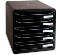 Exacompta - Ref 309714D - Big-Box Plus Ecoblack Desktop Drawer Set - 5 X 43mm Drawers, Suitable For A4+ Documents, 347 X 278 X