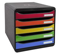 Exacompta Pack of One Iderama Big-Box Plus Five-Drawer Set - Black and Harlequin Rainbow, none