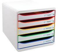 Exacompta Desktop Drawer Set BIG-BOX PLUS, 5 x 43 mm drawers, A4+ suitable, White
