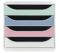 Exacompta - Ref 310303D - BIG BOX Autentik - 4 drawer cabinet for A4+ documents - External dimensions: Depth 34.7 x Width 27.8 x Height 26.7 cm - Assorted