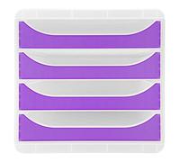 Exacompta - Ref. 310319D - BIG-BOX Chromaline - 4-drawer box for A4+ format - External dimensions: depth 34.70 x width 27.80 x height 26.70 cm - Crystal/translucent purple