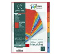 Exacompta Indices 5 Part A4 Assorted 5 Part Perforated Card 1 to 5