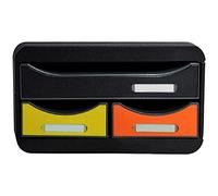 Exacompta - Ref. 311798D - SMALL-BOX MINI 3 drawers - 1 drawer for A4+ format documents - 2 thin drawers for small utensils - dimensions 347 x 278 x 130 mm - Harlequin