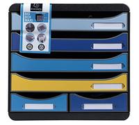 Exacompta BEE BLUE Desktop Drawers PS (Polystyrene) Multicolour 6 Drawers 27.8 x 34.7 x 27.1 cm