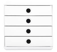 Exacompta - Ref. 314313D - POP-Box Authentics - Pedestal with 4 Drawers for A4+ documents - Outer Dimensions: Depth 34.7 x Width 27.8 x Height 26.6 cm - White