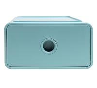 Exacompta - Ref 315433D - Box of 3 Skandi Tiny Box 1 drawer filing modules stackable - External dimensions: Depth 19 x Width 26.5 x Height 10 cm - Frosted Blue