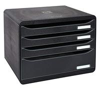 Exacompta - Ref 315714D - ECOBlack Big-Box Plus - 4 Drawer Set - 270 x 355 x 271mm in Size, 43mm Drawer Height, Suitable for Landscape A4+ Documents - Black