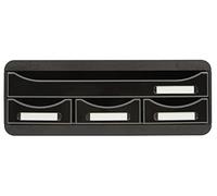 Exacompta - Ref 319714D - Toolbox 4 Drawers Set - 270 x 355 x 135mm in Size, Suitable for A4+ Docments, Useful as Computer Riser, Small Accessory Drawers - Black