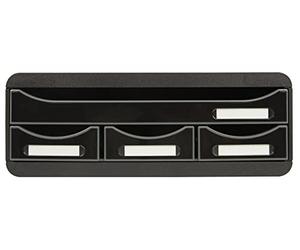 Exacompta - Ref 319714D - Toolbox 4 Drawers Set - 270 x 355 x 135mm in Size, Suitable for A4+ Docments, Useful as Computer Riser, Small Accessory Drawers - Black