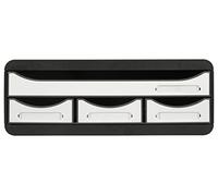 Exacompta - Ref 3197213D - Toolbox Mini 4 Drawer Set - Suitable for A4+ Documents, Stackable, Enter Documents Without Opening, Safety Stop on Drawers - Glossy Black