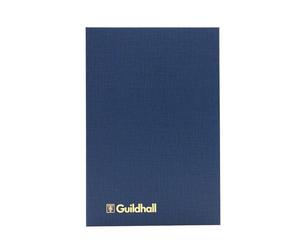 Exacompta - Ref 32/3Z - Guildhall - Account Book, 298 x 203mm, 3 Cash Columns, 160 Pages 95gsm Ledger Quality Paper, Traditionally sewn, Blue Vinyl Cover with Bookmark,Black