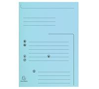 Exacompta - Ref 334006E - Super 210 Printed 2-Flap Folders - 240 x 320mm in Size, Suitable for Holding A4 Documents, 210gsm Card, Pre-Printed - Light Blue (Pack of 25)