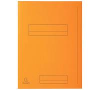 Exacompta - Ref 335007E - Super 210 Printed 2-Flap Folders - 240 x 320mm in Size, Suitable for Holding A4 Documents, 210gsm Card, Pre-Printed - Orange (Pack of 50)