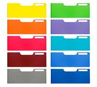 Exacompta - Ref 338999D - Modulo A4 Front Panels Set (10 Panels Included) - 110mm Height, Suitable for Colour-Coded Drawers, Clip-On Assembly - Assorted Colours