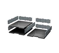Exacompta - Ref 340714D - Modulodoc Set ECOBlack - Normal Cases - Suitable for A4+ Documents, Holds Up to 3kg, Flexible Office Organisation- Black/Mouse Grey
