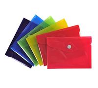 Exacompta - Ref 34430E - Iderama Collection - PP Envelope Pockets - B7 in Size, 0.2mm Translucent Polypropylene, Press-Stud Closure - Assorted Colours (Pack of 30)