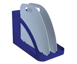 Exacompta - Ref. 3500383D - FLEX BOX - Flexible storage accessory with handle - 3 compartments for storing office essentials: PC, binder, pencil holder - Navy blue/light blue