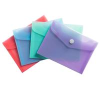 Exacompta - Ref 35410E - Box of 28 Pockets with snap Button Closure with Flap - Chromaline Pastel - Dimensions: 19 x 14 cm - FT to File B6 - Pastel Blue, Coral, Purple, Pastel Green