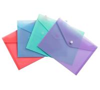 Exacompta - Ref 35440E - Box of 28 Pockets with snap Button Closure with Flap - Chromaline Pastel - Size: 23 x 17 cm - FT to File A5 - Pastel Blue, Coral, Purple, Pastel Green