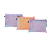 Exacompta - Ref 37130E - Pack of 6 Soft Zip Pockets Candy Tidy - Dimensions 17 x 12 cm - File Size A6 - Assorted Colors