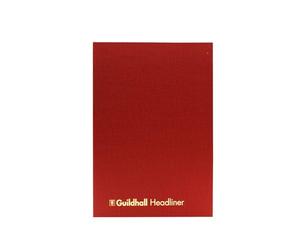 Exacompta - Ref 38/12Z - Guildhall - Headliner Case bound Hardback Account Book, 298 x 203mm, 12 Cash Column, 80 Pages, Tamper-Proof, Precision Ruled 95gsm Ledger Paper - Burgundy