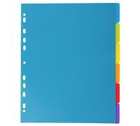 Exacompta - Ref 3806E - Campus PP Dividers - Suitable for A4+ Documents, 6 Tabbed Parts, 0.3mm Rigid Polypropylene, Pre-Punched for Folders - Multi-coloured