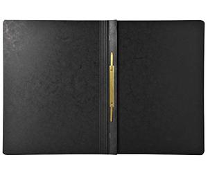 Exacompta - Ref 380801B - Iderama Collection - Flat Bar Files - 240 x 320mm in Size, Suitable for A4 Documents, 355gsm Glossy-Coated Pressboard - Black (Pack of 25)