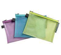 Exacompta - Ref 38140E - Pack of 3 Pop'N Co EVA Zippered Pouches - Dimensions 23 x 17 cm - File Size A5 - Assorted Colours