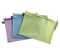 Exacompta - Ref 38150E - Box of 12 Pop'N Co EVA Zippered Pouches - Dimensions 35 x 25 cm - File Size A4 - Assorted Colours