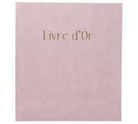 Exacompta - Ref 388E -1 Skandi guest book - Compact size 21 x 19 cm - Velvet look - Gold marking with guestbook inscription - Gold spine - 140 plain white pages - Colour: nude
