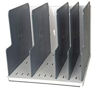 Exacompta - Ref 390740D - Modulotop Office - Vertical Sorting Rack - 300 x 288 x 255 in Size, Suitable for A4+ Documents, 5 Dividers Provided - Light Grey/Mouse Grey
