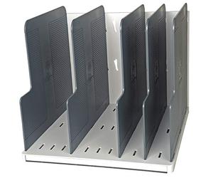 Exacompta - Ref 390740D - Modulotop Office - Vertical Sorting Rack - 300 x 288 x 255 in Size, Suitable for A4+ Documents, 5 Dividers Provided - Light Grey/Mouse Grey